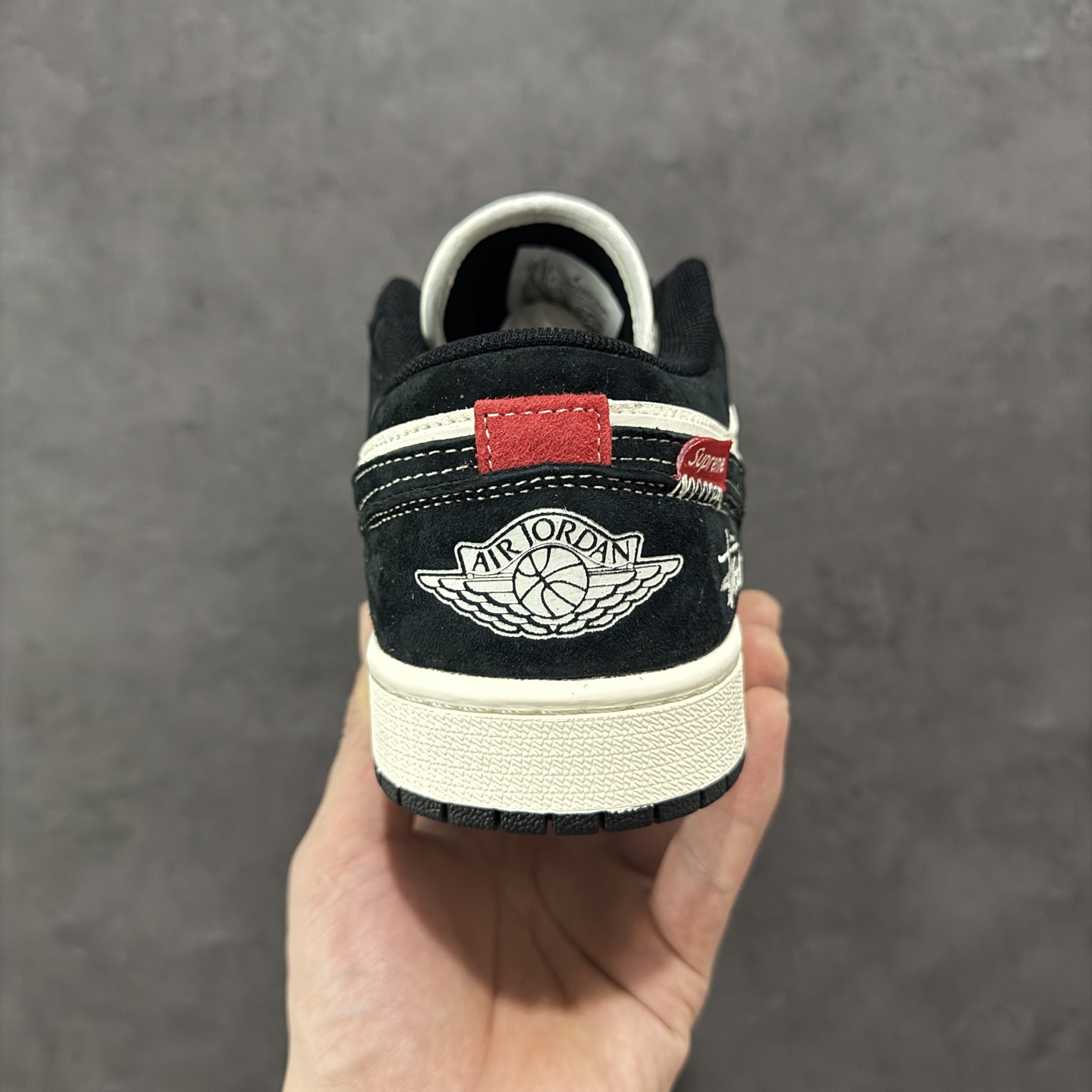 280 定制版Air Jordan 1 Low AJ1 乔1 斯图西联名 米黑黄织布标 高端定制 低帮复古篮球鞋 YX5066-302