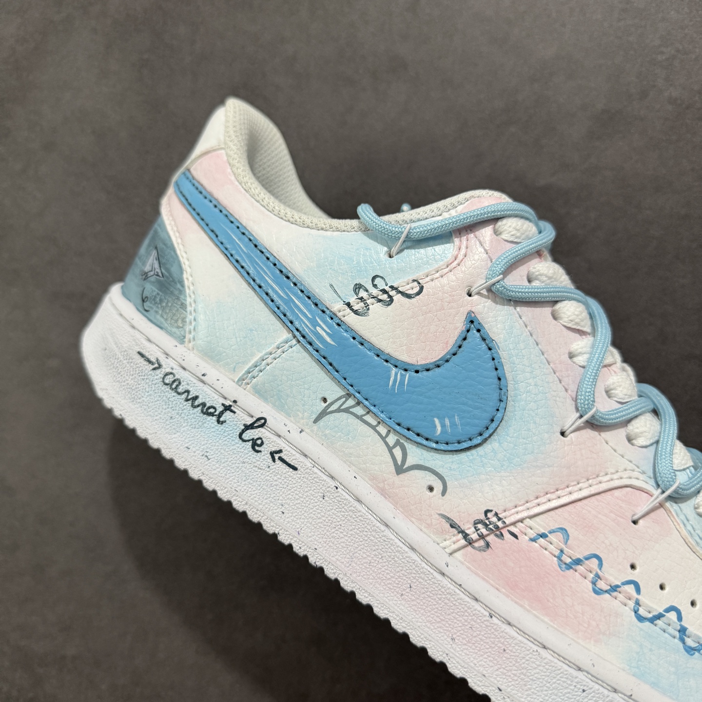 260 定制版Nike Court Vision 1 Low“半夏晚晚” 手绘涂鸦定制板鞋 DH2987-215