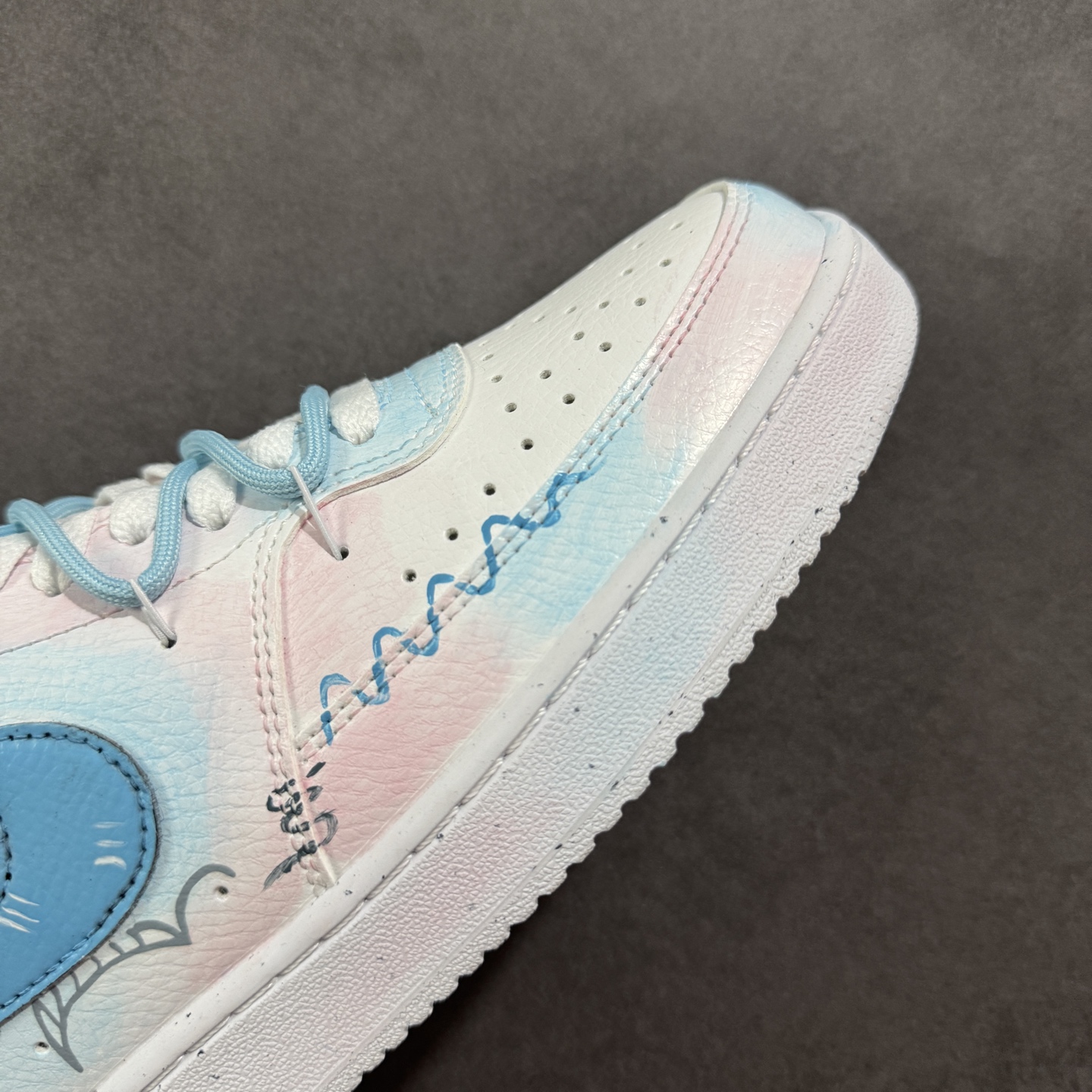 260 定制版Nike Court Vision 1 Low“半夏晚晚” 手绘涂鸦定制板鞋 DH2987-215
