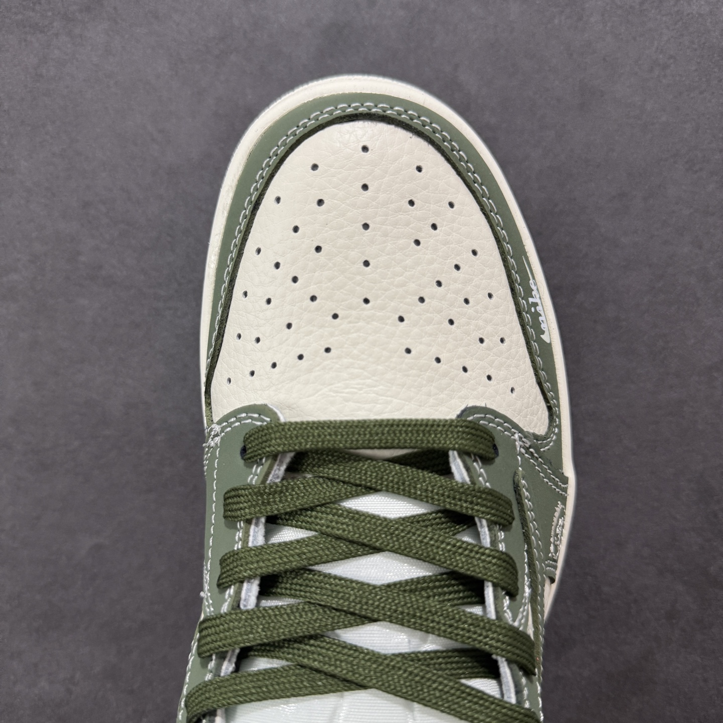 280 定制版Travis Scott x Fragment Design x Air Jordan 1 Low SP AJ1 斯图西联名 油绿鬼脸 低帮文化休闲板鞋 XS2024-025