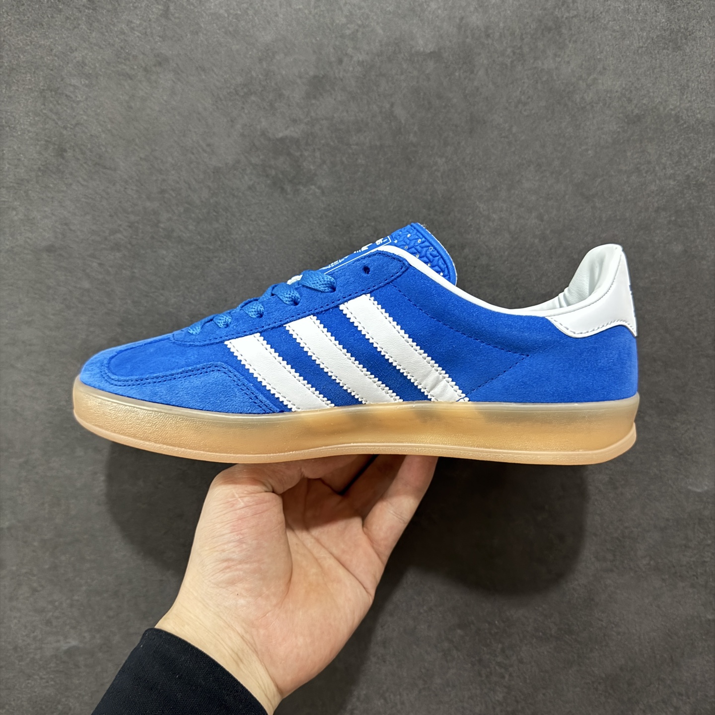 170 正确版adidas Originals Gazelle INdoor 蓝白 三叶草休闲防滑耐磨低帮板鞋 JI2061