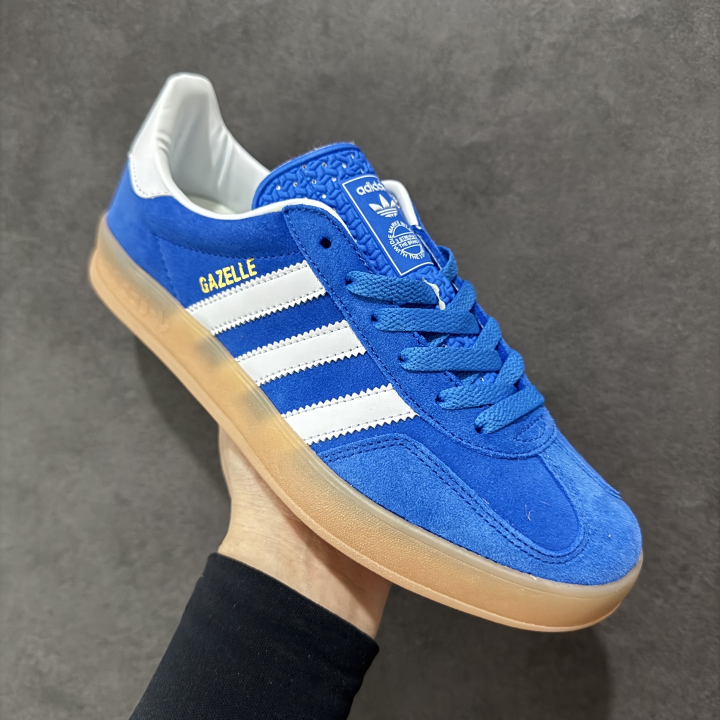 170 正确版adidas Originals Gazelle INdoor 蓝白 三叶草休闲防滑耐磨低帮板鞋 JI2061