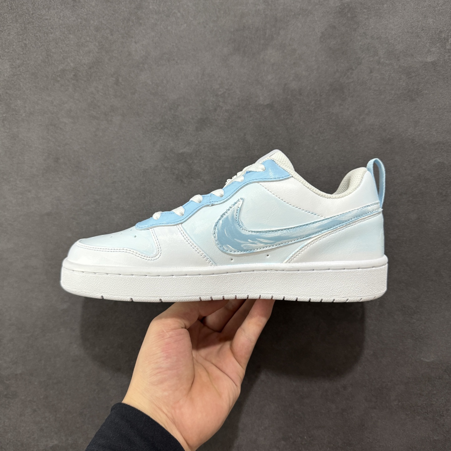 【定制版】NIKE Court Borough Low 2 FP 白蓝 休闲运动板鞋 BQ5448-212