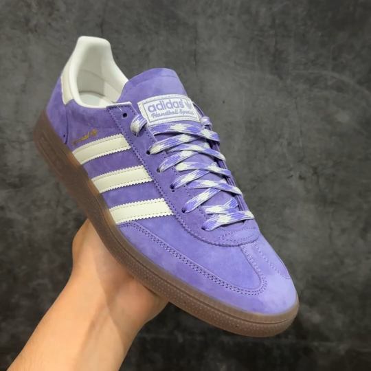  
【纯原版】Adidas Handball Spezial  阿迪达斯经典款牛皮复古休闲板鞋 紫白生胶