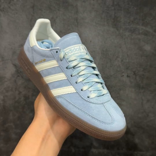  
【纯原版】Adidas Handball Spezial  阿迪达斯经典款牛皮复古休闲板鞋 蓝白生胶