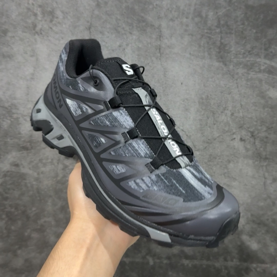  
【纯原】 Salomon XT-6 Camo 黑银灰色  萨洛蒙复古潮流户
外机能登山跑鞋 
纯原外