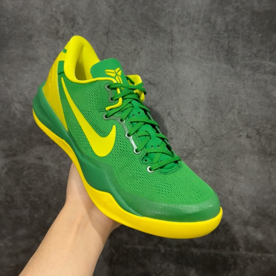  
【纯原】NK Zoom Kobe Ⅷ System 科比8代复刻实战运动低帮文化篮球鞋 俄勒冈黄绿鸭