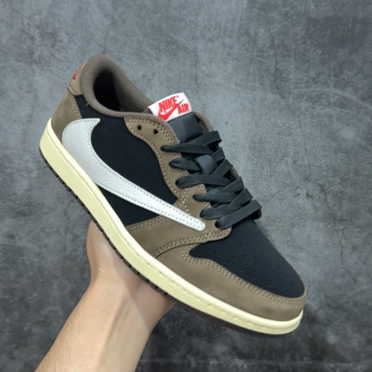 【纯原】Air Jordan 1 x Travis Scott AJ1 x TS联名棕黑倒钩低帮 CQ4