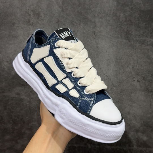 【纯原】MMY X AMIRI 联名款骨头鞋溶解鞋 牛仔蓝黑白碰撞，独特骨骼线条设计，这双板鞋将个性与时