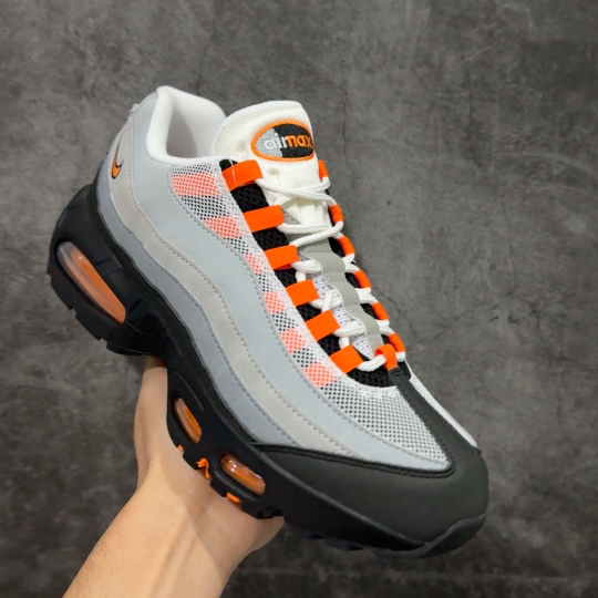【纯原】Nike Air Max 95 复古减震气垫跑鞋 黑灰橙 HM4740-005外贸顶级专供 全部