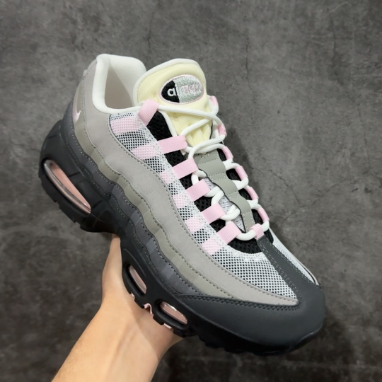 【纯原版】Nike Air Max 95 复古减震气垫跑鞋 灰粉 HJ5996-001外贸顶级专供 全部