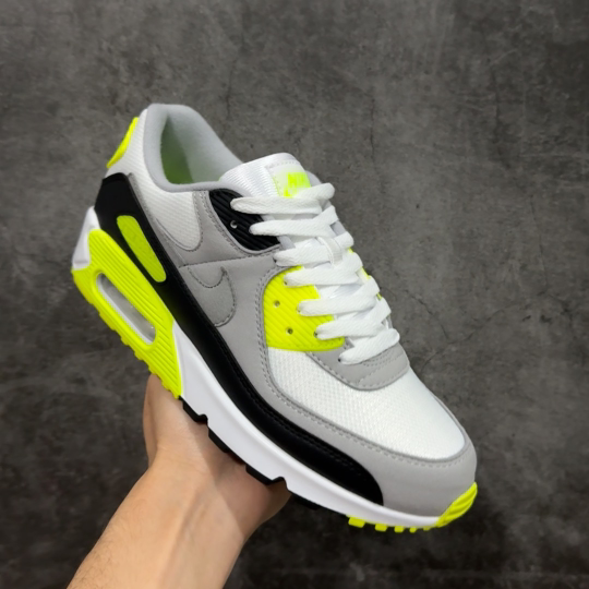 纯原Nike Air Max 90 舒适 复古 合成革减震防滑透气 低帮 休闲跑步鞋 灰黑绿 CD088