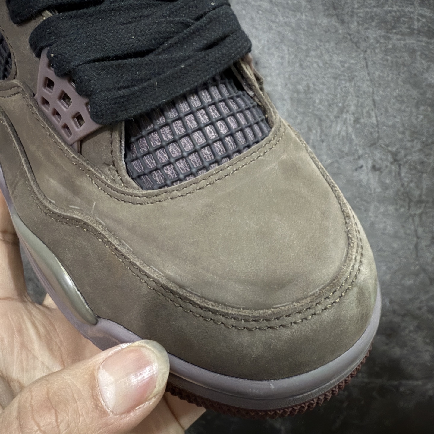 图片[5]-【KZ纯原版】Air Jordan 4 Retro AJ4 乔丹4代 全头层棕化石 IF3102-200  原楦原纸板同源开发 完美呈现乔4的版型 内侧正确双色网格 还原细节 正确气垫颜色 正确网格工艺 正确拉帮工艺 全鞋原装材料制作 原档案原模具打造 尺码：36-48.5-选品中心