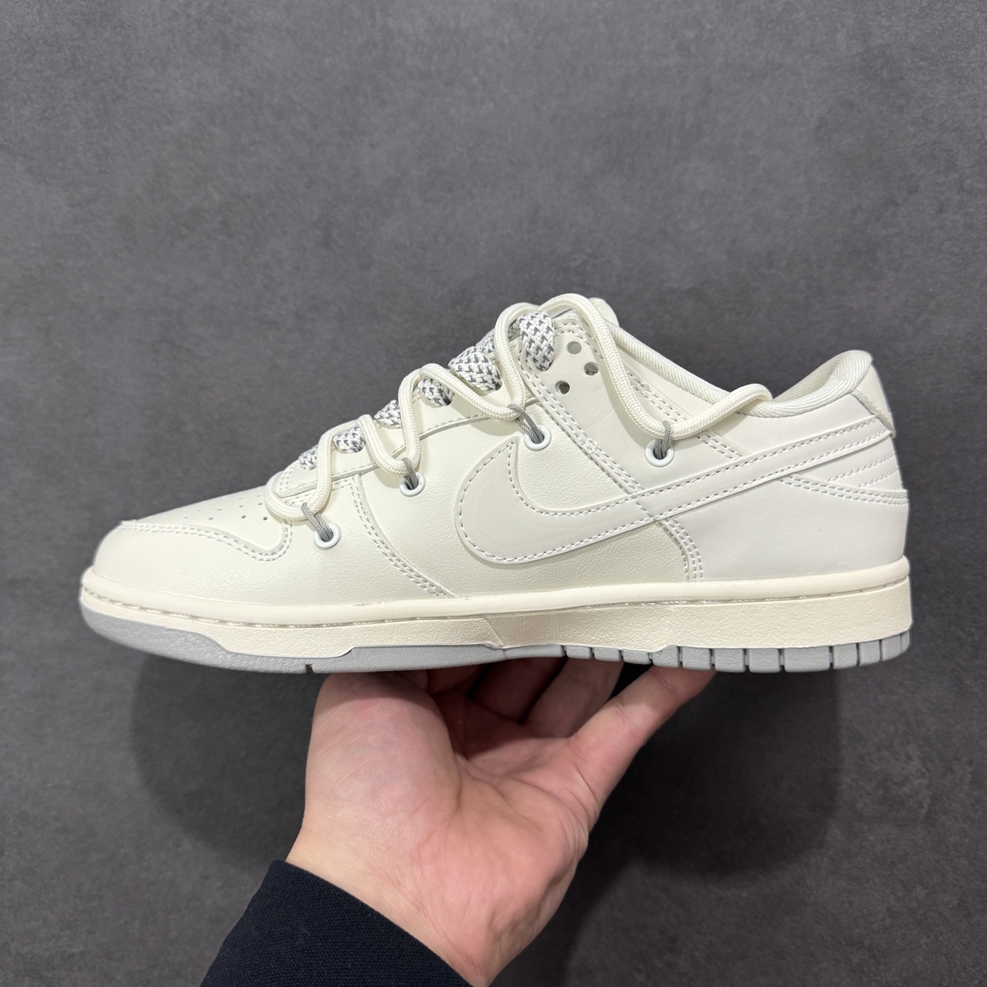 Nike SB Dunk Low 米灰三勾绑绳 周年高端定制 低帮休闲板鞋#定制鞋盒 大厂纯原品质出货 