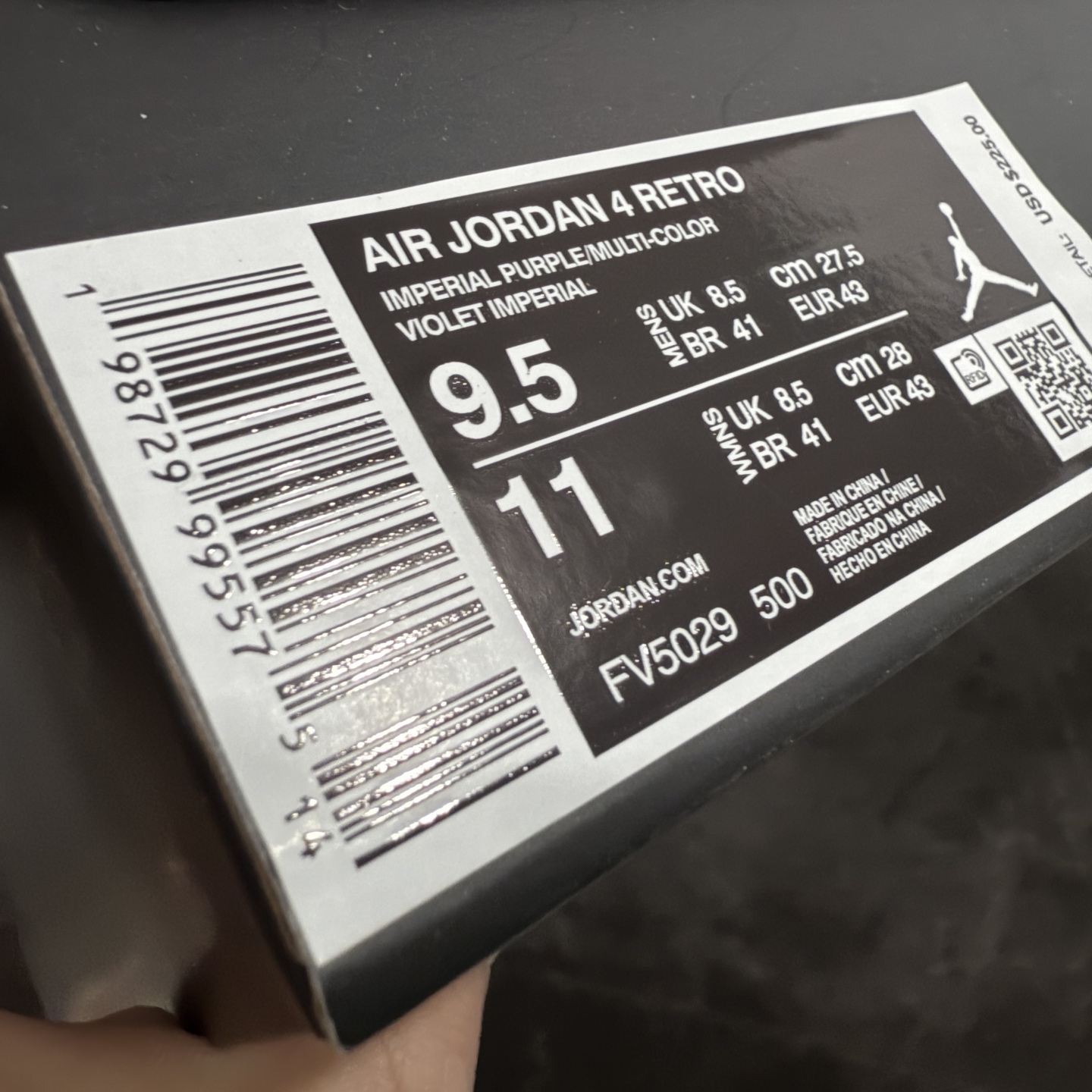 图片[10]-【原厂版】Air Jordan AJ4 Retro “Imperial Purple” 帝王紫 FV5029-500 全新升级改良 原鞋原楦原纸板同源开发 完美呈现乔4的版型 内侧正确双色网格 还原细节 原厂皮料 正确气垫颜色 正确网格工艺 正确拉帮工艺 全鞋原装材料制作 原档案原模具打造 支持全方位与正品对比 尺码：36 36.5 37.5 38 38.5 39 40 40.5 41 42 42.5 43 44 44.5 45 46 47.5-选品中心