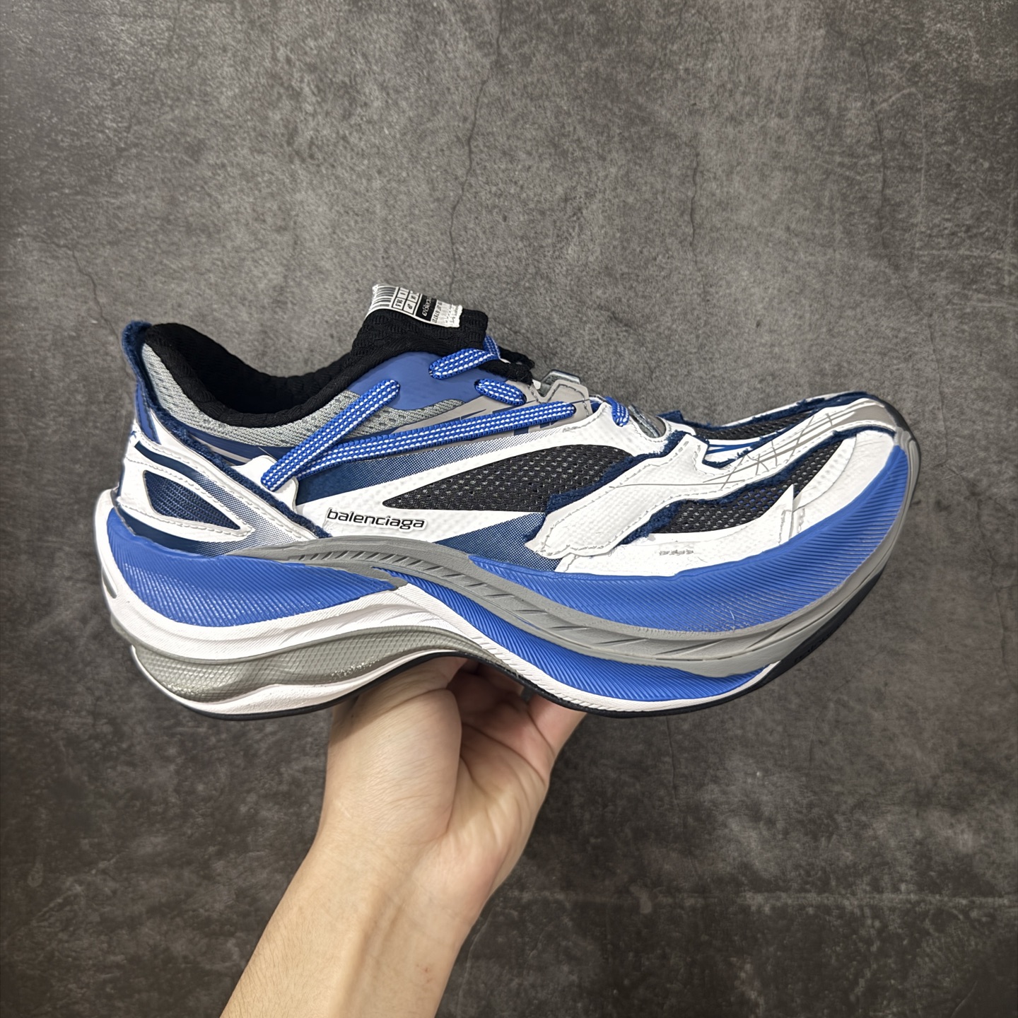 【XA纯原】Balenciaga巴黎世家26代 Jet 压纹印花 圆头厚底4.25cm 低帮 老爹鞋 蓝白色 市场老牌巴黎世家大厂出品 品质价格无需多言 原鞋原材料打造 一比一细节还原 此款相对之前款式轻质很多 超厚鞋底增高4-5cm 高街风格-选品中心
