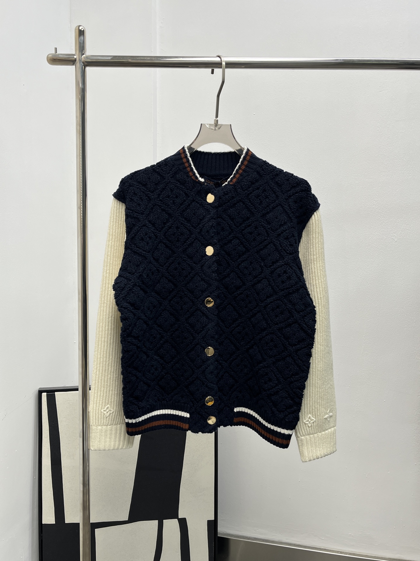 P445 Louis Vuitto*•2025 Recién llegados Tejido jacquard Contraste Color Empalme Esquí, Serie # Tejido de hilo de lana d…