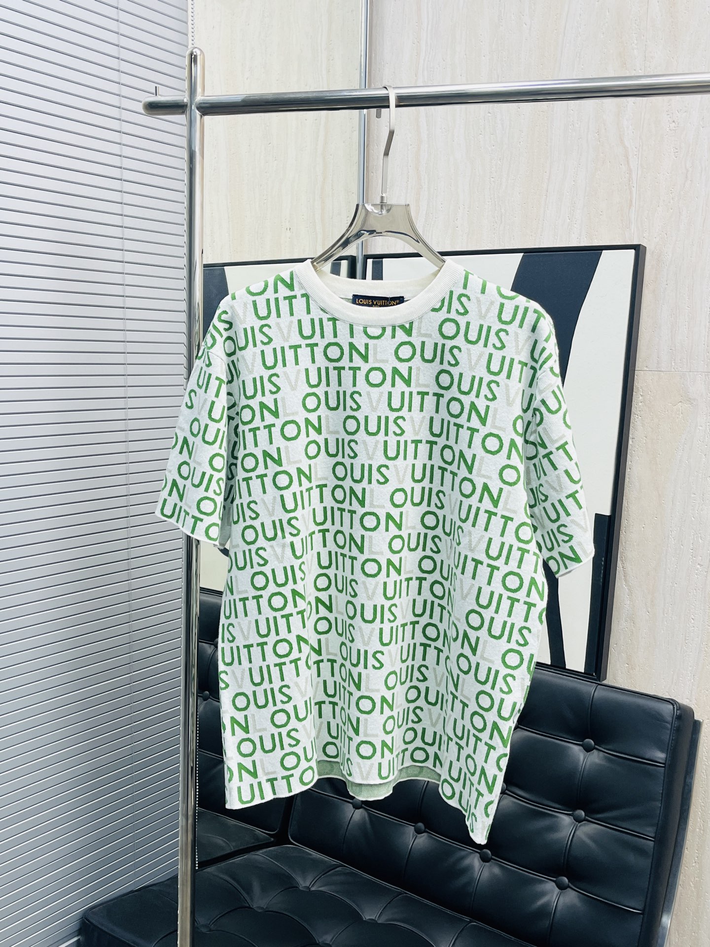 P185 LV * camisa con parte inferior de punto con estampado completo 25 nuevas mangas cortas de punto con estampado comp…