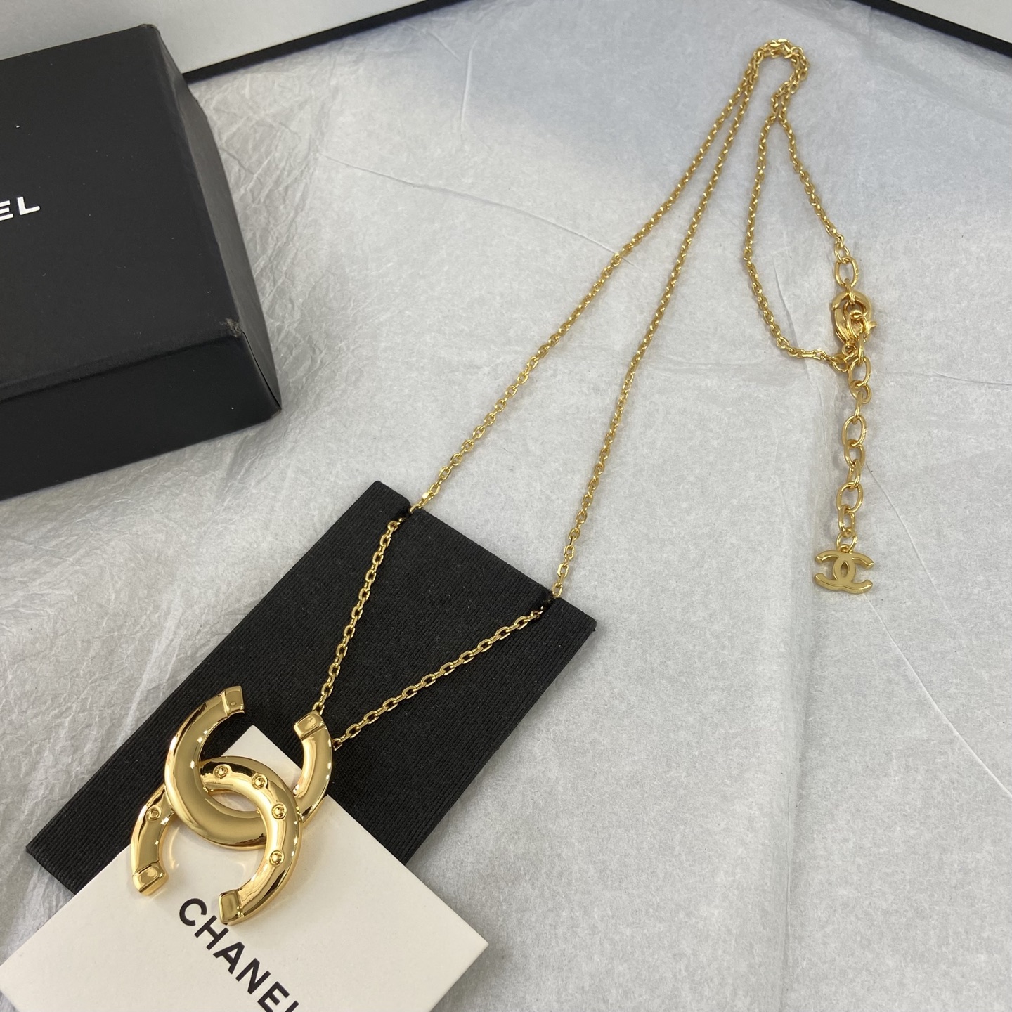 【XM0726】 【Collar Largo de Doble C de Oro Grande】 26P Primavera/Verano éxito de ventas🔥Clásico absoluto serie doble C! …