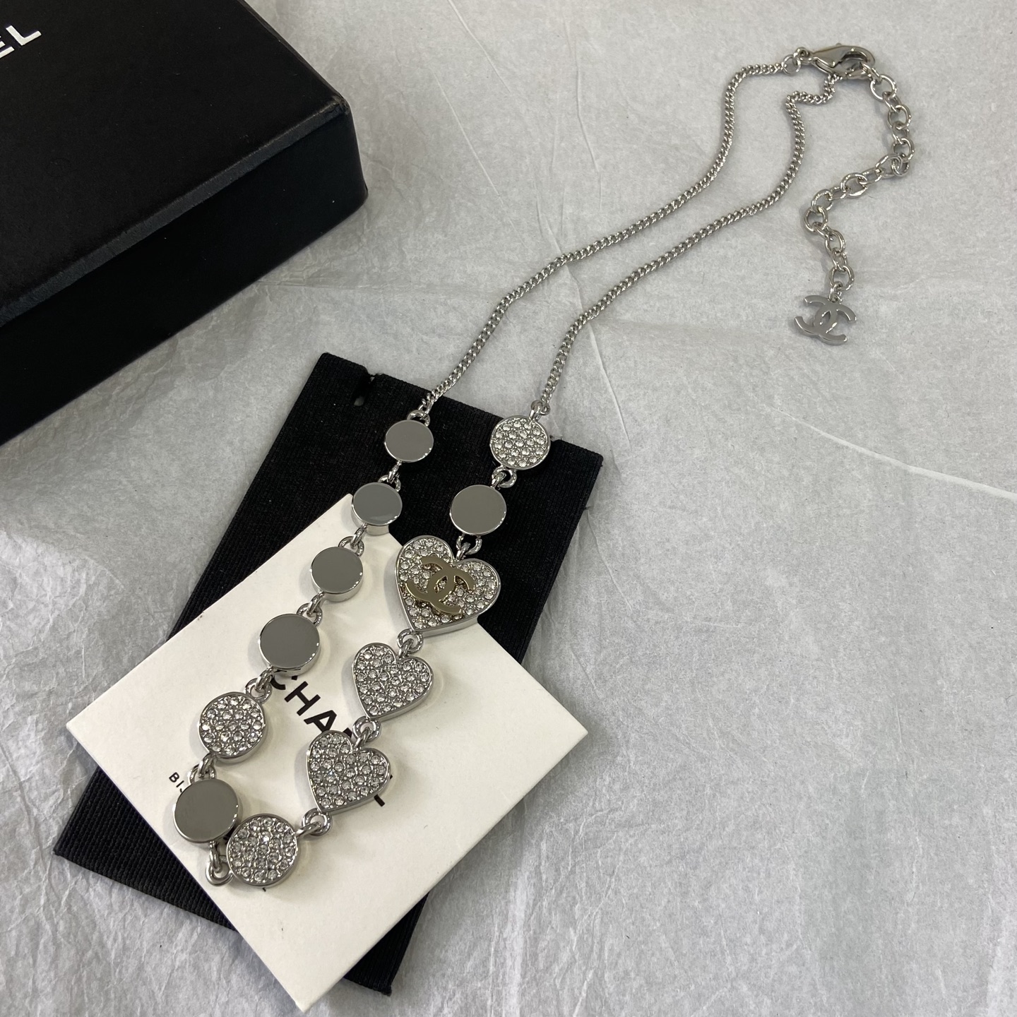 【XX0349】 ​​【Collar de corazón con diamantes de @香儿】 💖Collar de corazón con diamantes de Chanel, clásico logo de doble …
