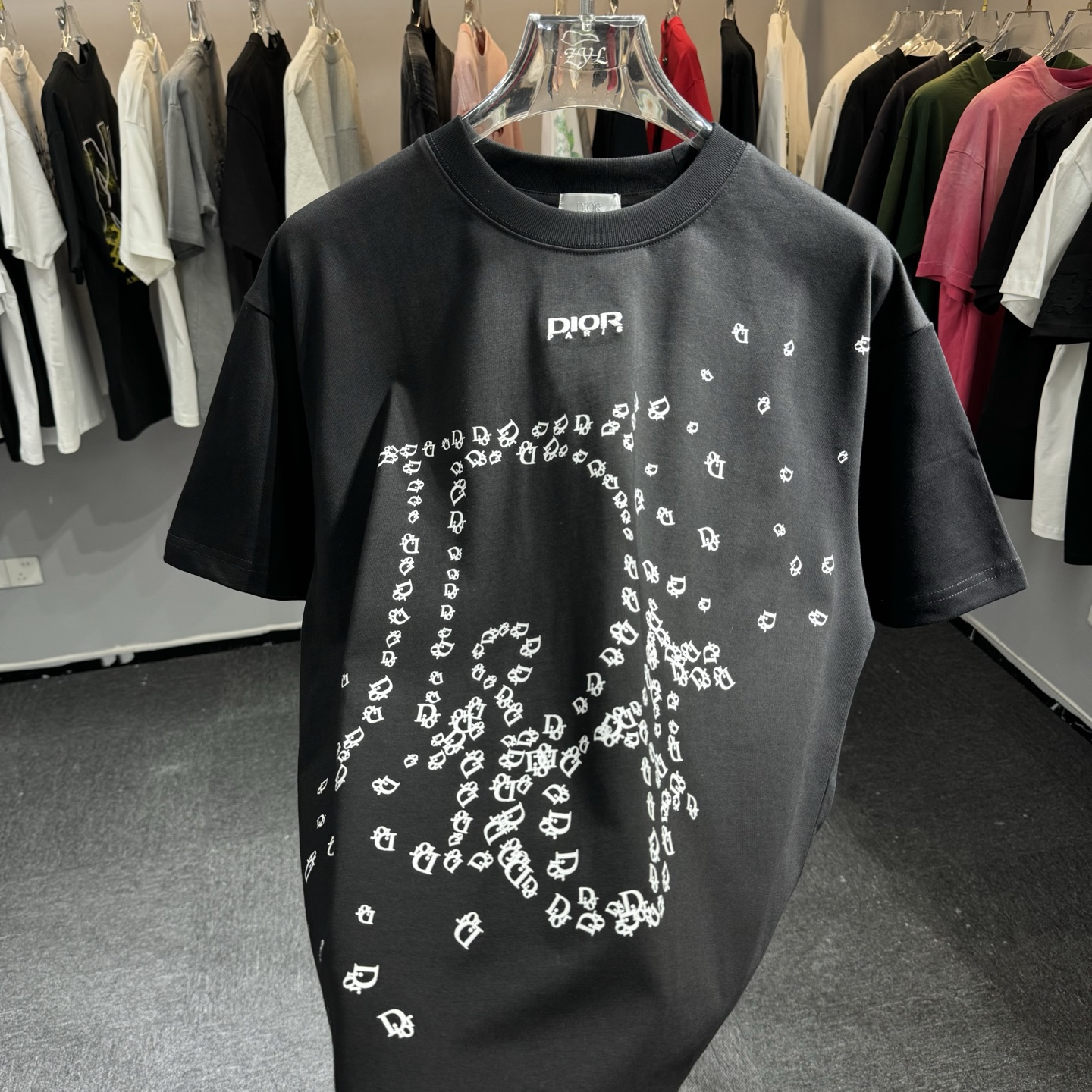 Dior 26ss Dior迪奥 早春新款圆领短袖 采用270克纯棉面料 网点印花 字母绣花工艺
