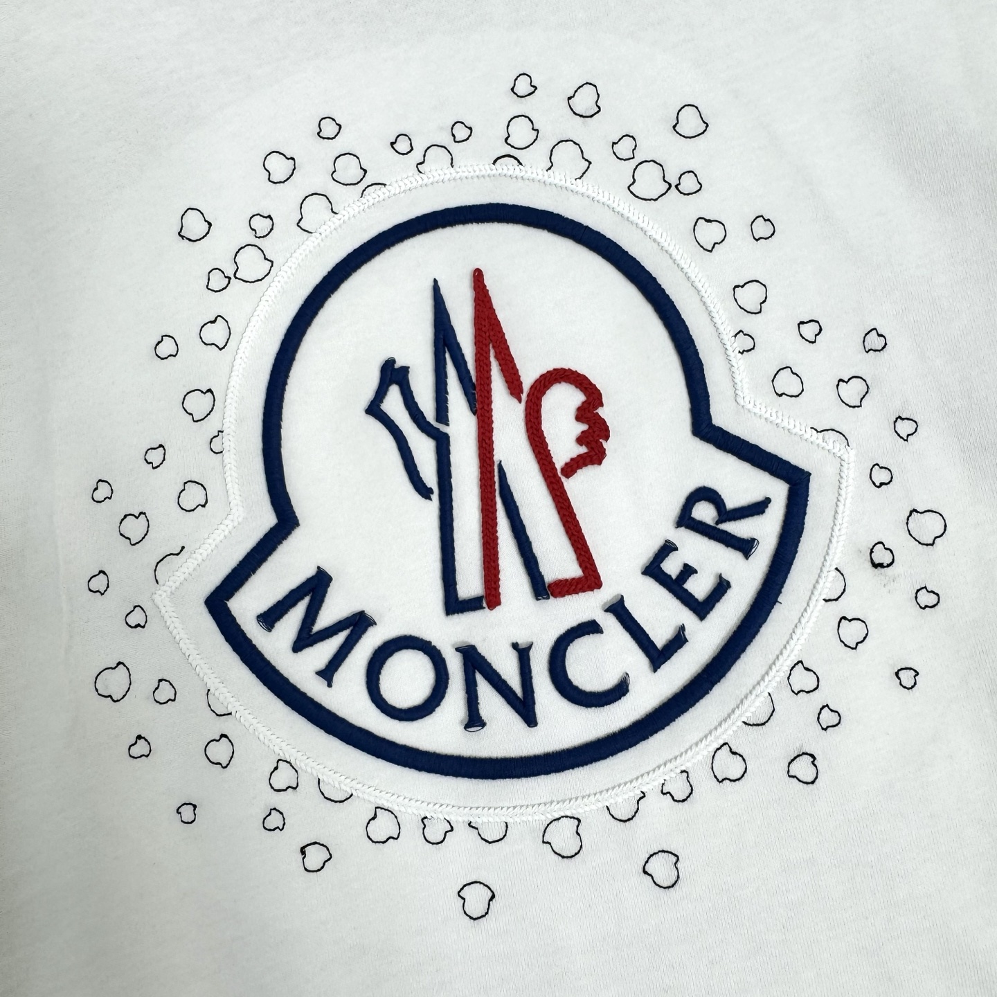 Moncler Moncler 蒙口2026ss春夏新款 270克双纱纯棉面料 圆领短袖 重工中空绣花