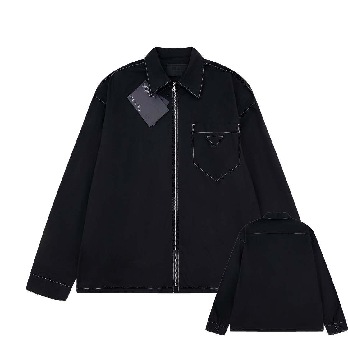 Prada Clothing Coats & Jackets Shirts & Blouses Grey Fall Collection Long Sleeve