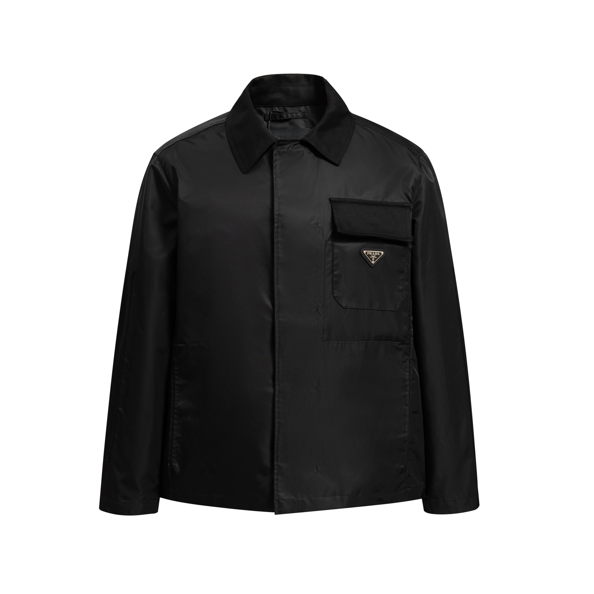 Prada Re-Nylon Jacket - Black Button-Up Lightweight Coat with Logo Detail 2 o 1intie7t41k1qncb1g9q13me27g8