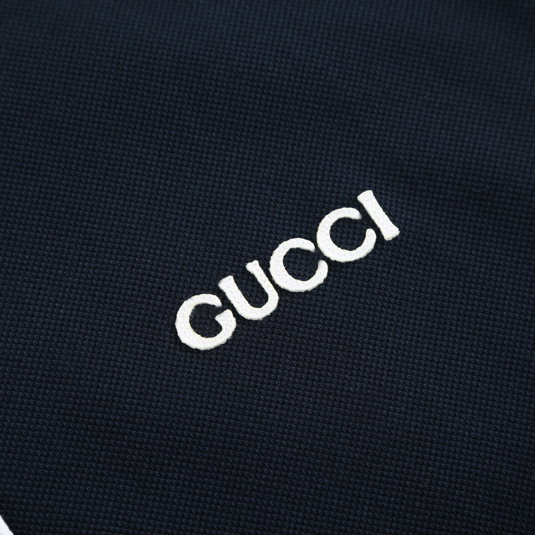 Gucci GUCCI饰绣花POLO衫