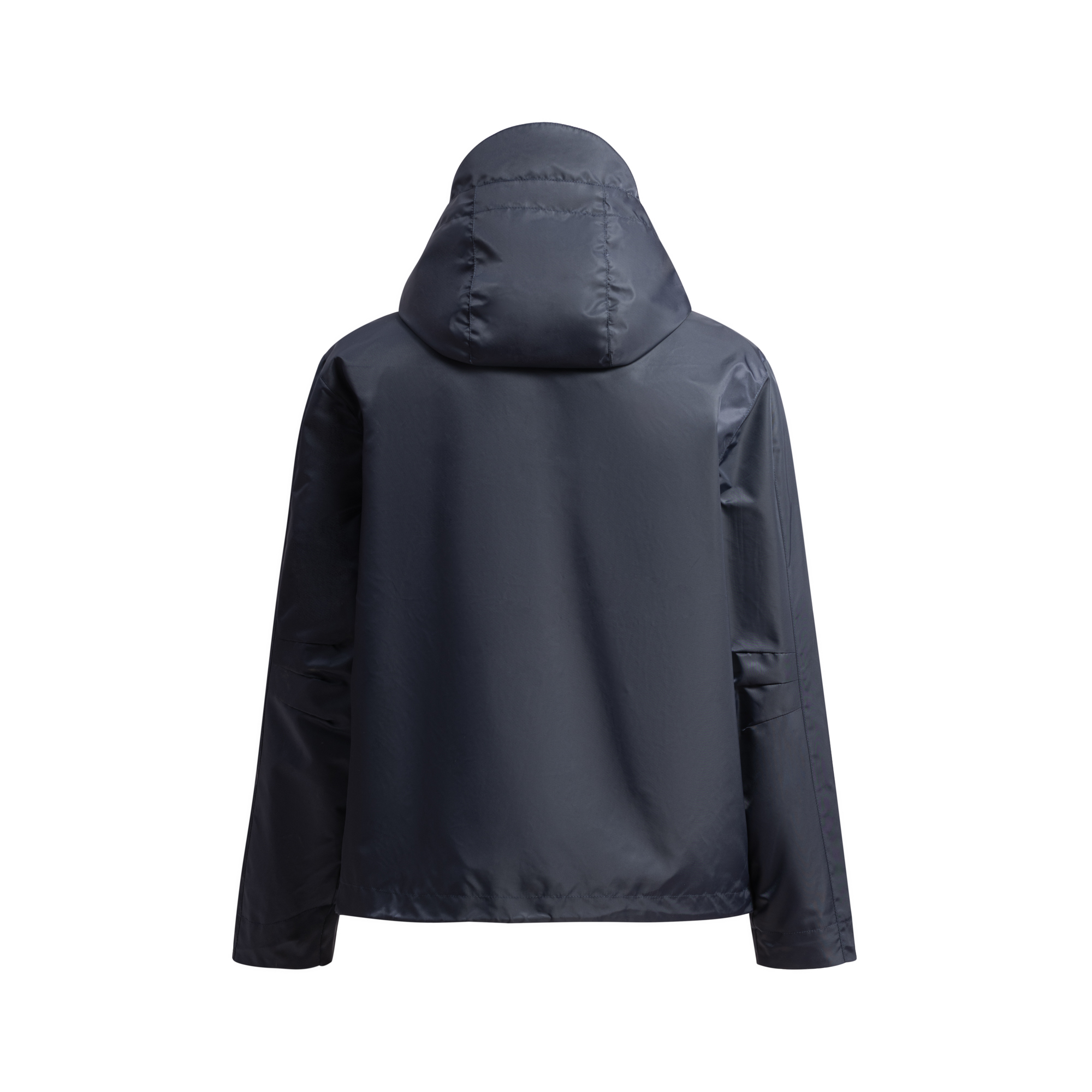 。GUCCI饰贴饰斜纹尼龙夹克面料选择：选用100%锦纶纤维紧密编织而成的蓝色密织斜纹尼龙面料。经纬纱线