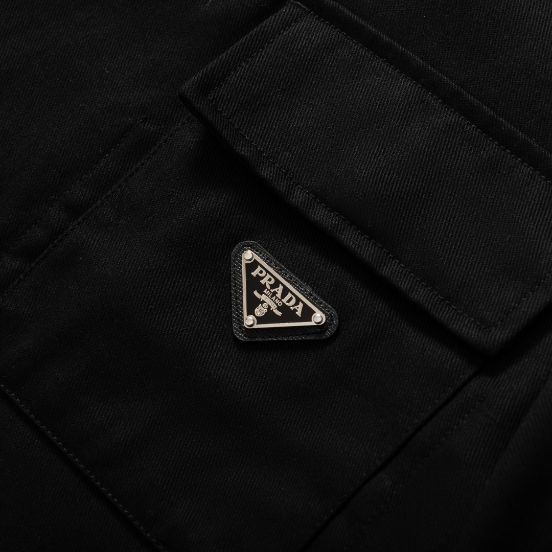 Prada Black Jersey Pocket Jacket/Coat/Blouson - Cotton Twill Workwear Jacket 5 o 1j453hlmihgt1rioka61v4t68b3