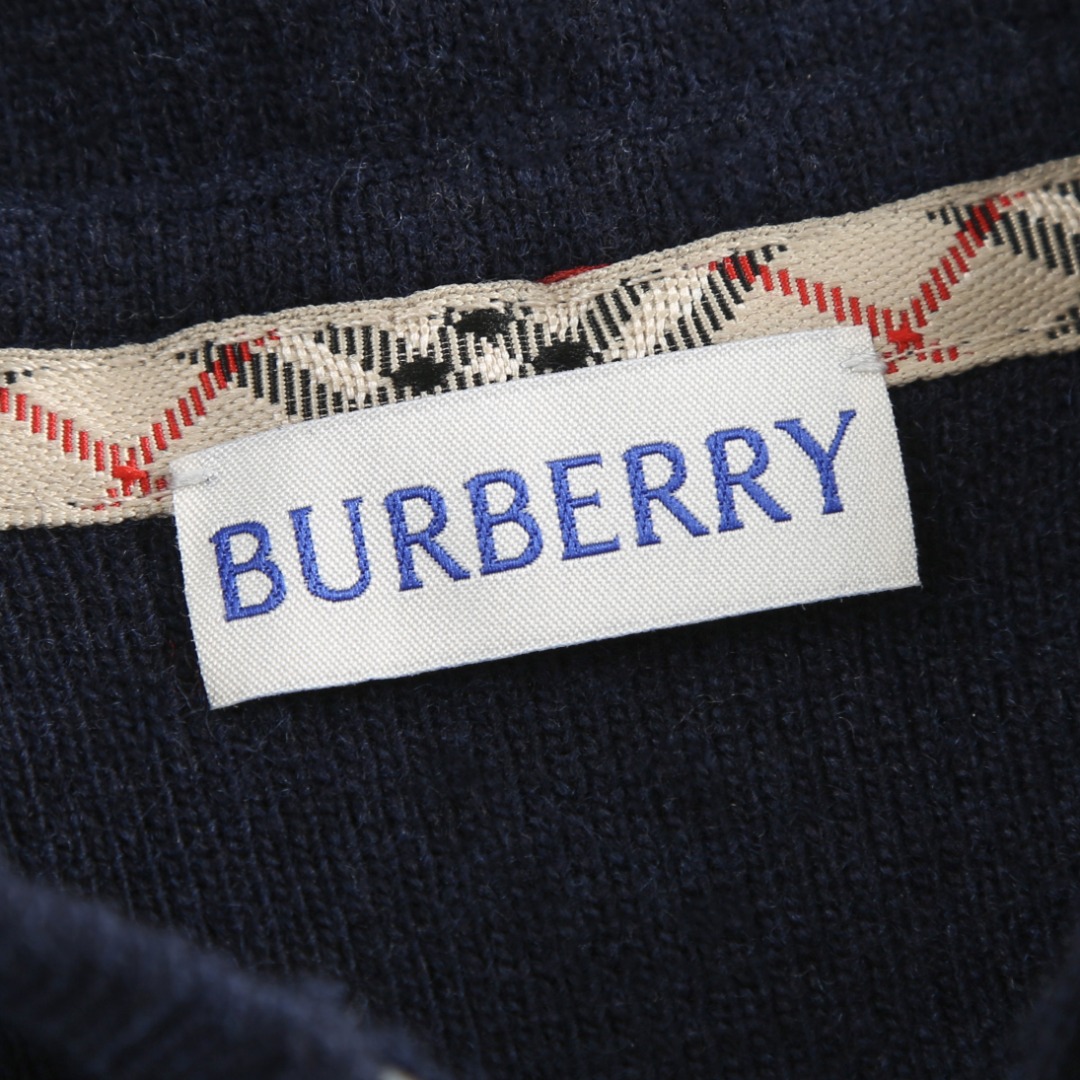 Burberry Men's Navy Blue Cashmere Blend Embroidered Zip-Up Hoodie 6 o 1j60fujr2a3utfp19pobbe3qhu