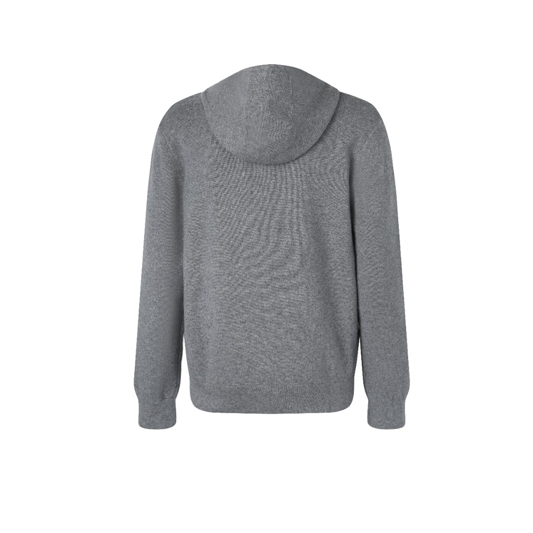 Burberry Men's Grey Cashmere Blend Embroidered Logo Zip-Up Hoodie 3 o 1j60g6tl411kuerh1v8d1459178n2