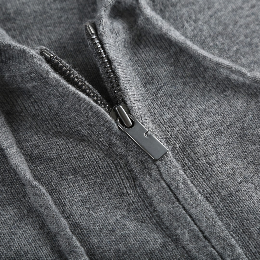 Burberry Men's Grey Cashmere Blend Embroidered Logo Zip-Up Hoodie 5 o 1j60g6tl51p271a4l183dh2p15o34