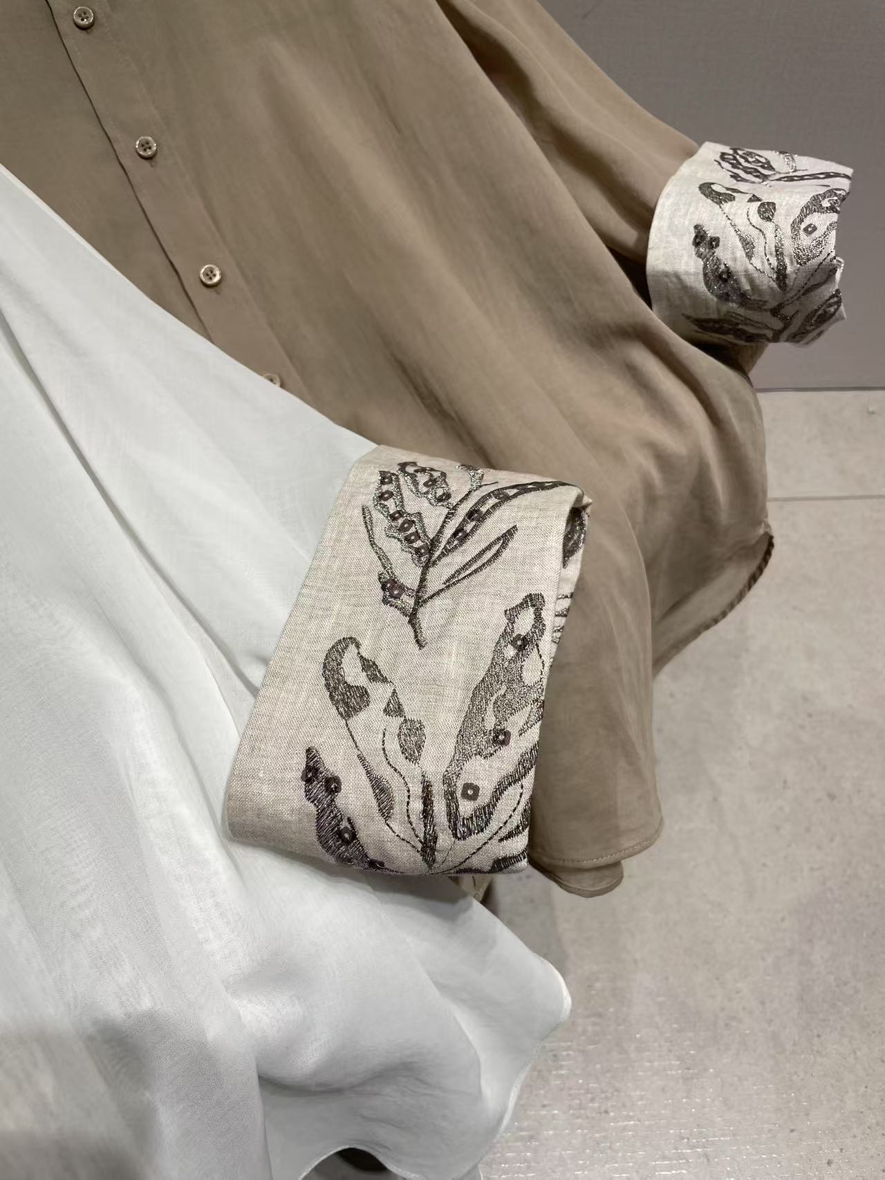 Elegant Floral Embroidered Linen Blend Cardigan Shirt - Soft & Breathable 4 i1742012764144 6116 0 2