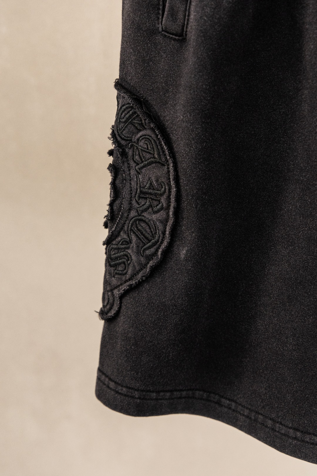 Chrome Hearts Chrome Hearts CH 克罗心重工洗水立体印花黑色立体贴布刺绣短裤