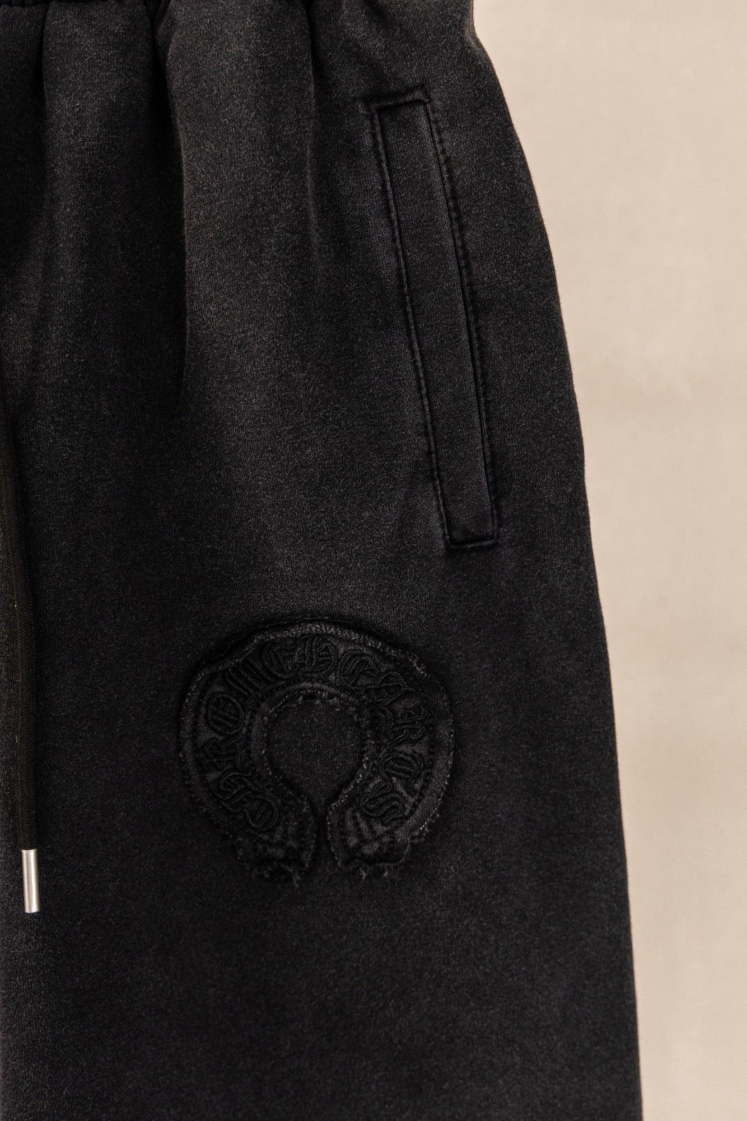 Chrome Hearts Chrome Hearts CH 克罗心重工洗水立体印花黑色立体贴布刺绣短裤