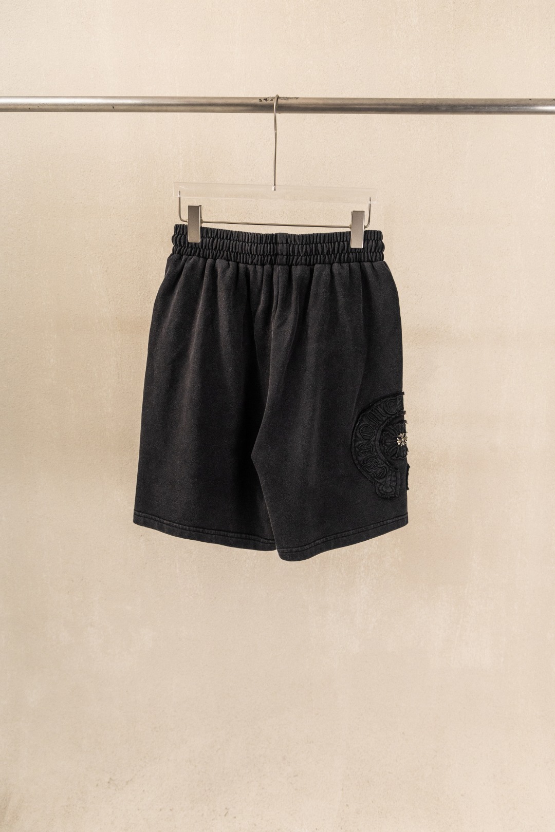 Chrome Hearts Chrome Hearts CH 克罗心重工洗水立体印花黑色立体贴布刺绣短裤