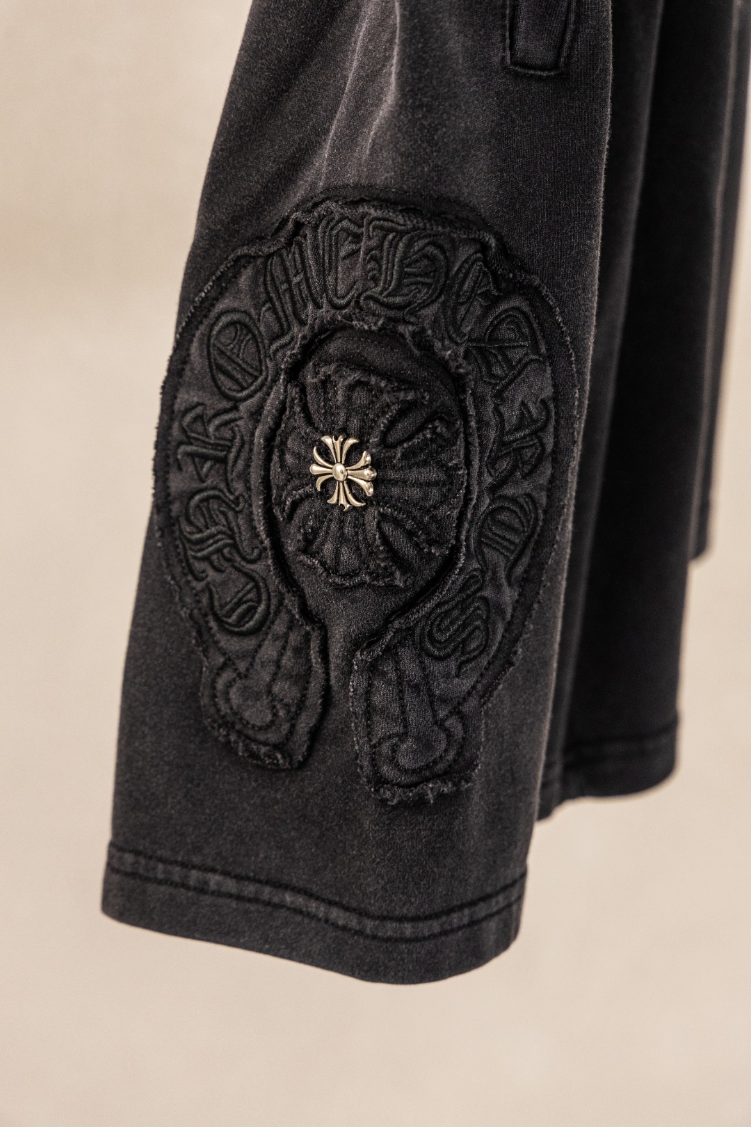 Chrome Hearts Chrome Hearts CH 克罗心重工洗水立体印花黑色立体贴布刺绣短裤