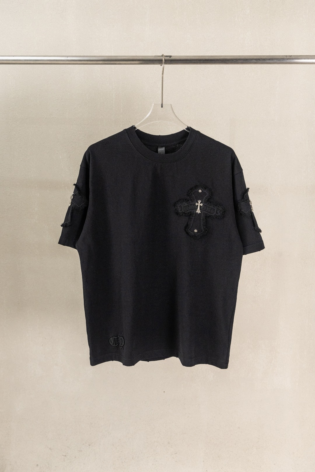 Chrome Hearts Chrome Hearts CH 克罗心重工洗水立体重工贴布刺绣+定制五金 短袖