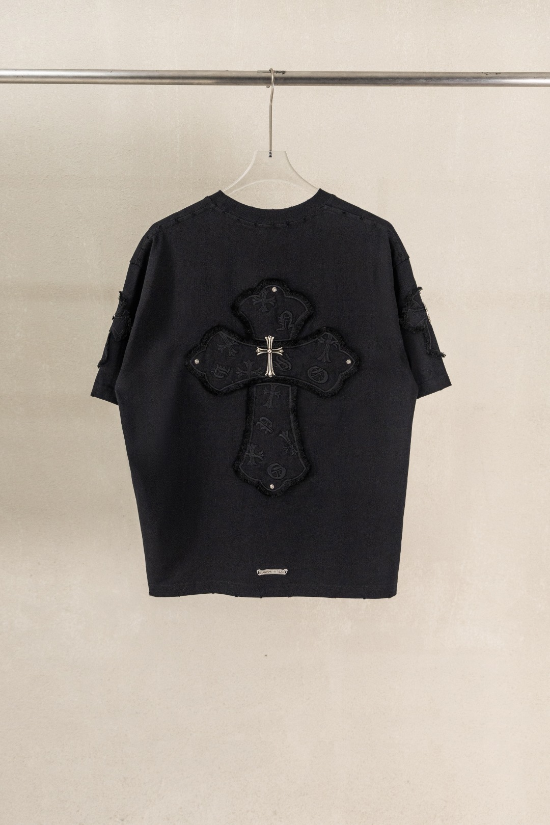 Chrome Hearts Chrome Hearts CH 克罗心重工洗水立体重工贴布刺绣+定制五金 短袖