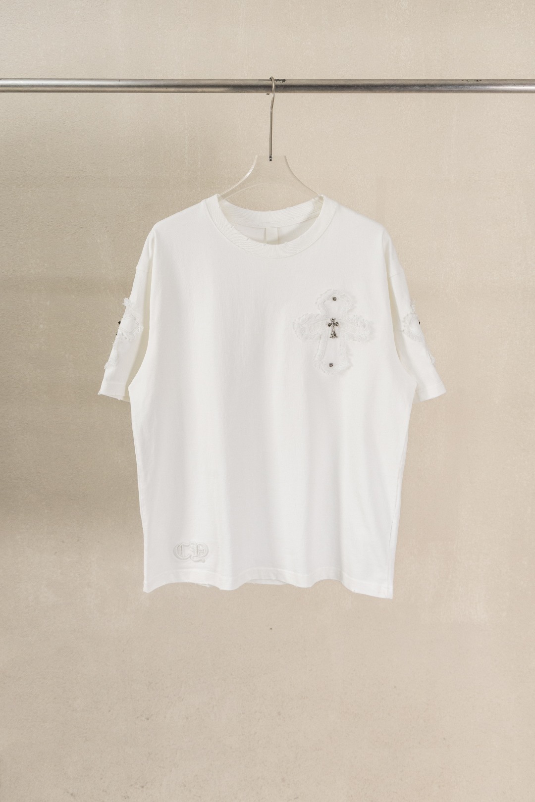 Chrome Hearts Chrome Hearts CH 克罗心重工洗水立体重工贴布刺绣+定制五金 短袖