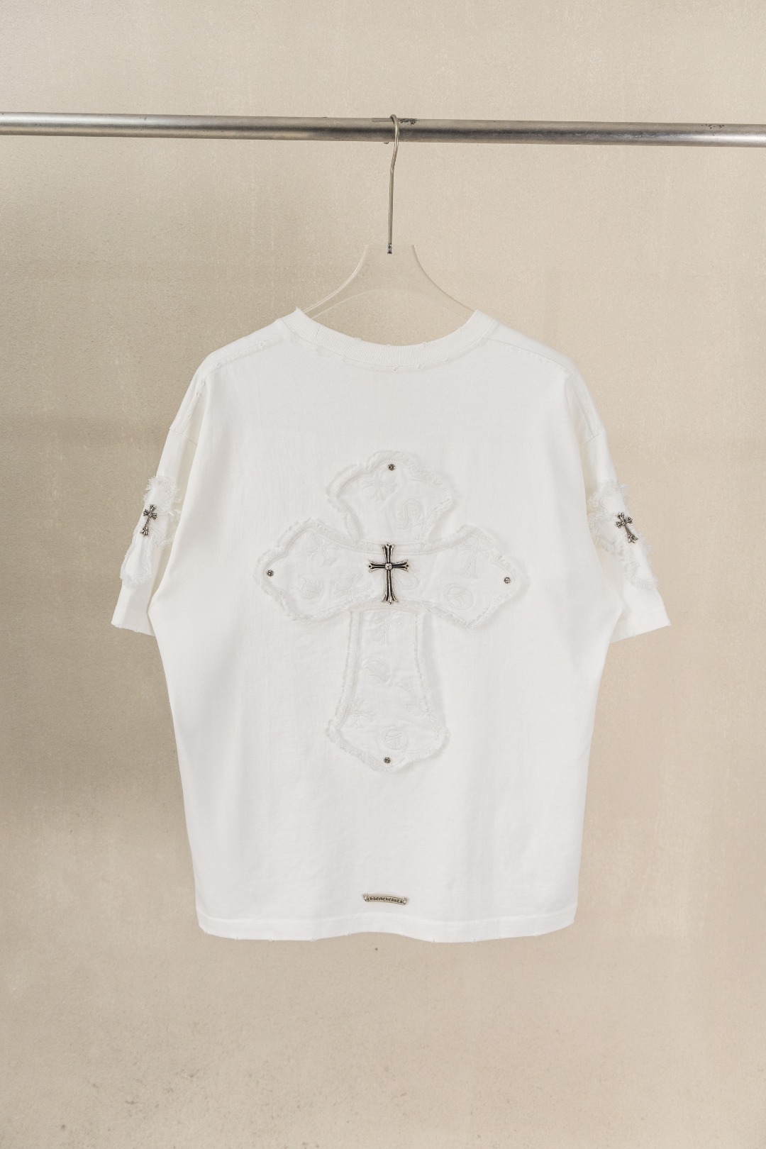 Chrome Hearts Chrome Hearts CH 克罗心重工洗水立体重工贴布刺绣+定制五金 短袖