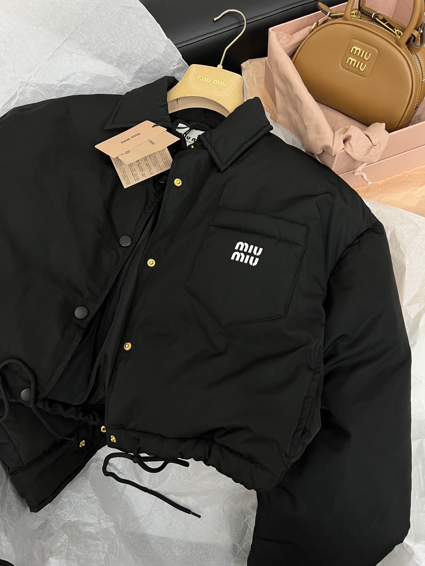 MiuMiu Clothing Down Jacket Black Winter Collection Fashion