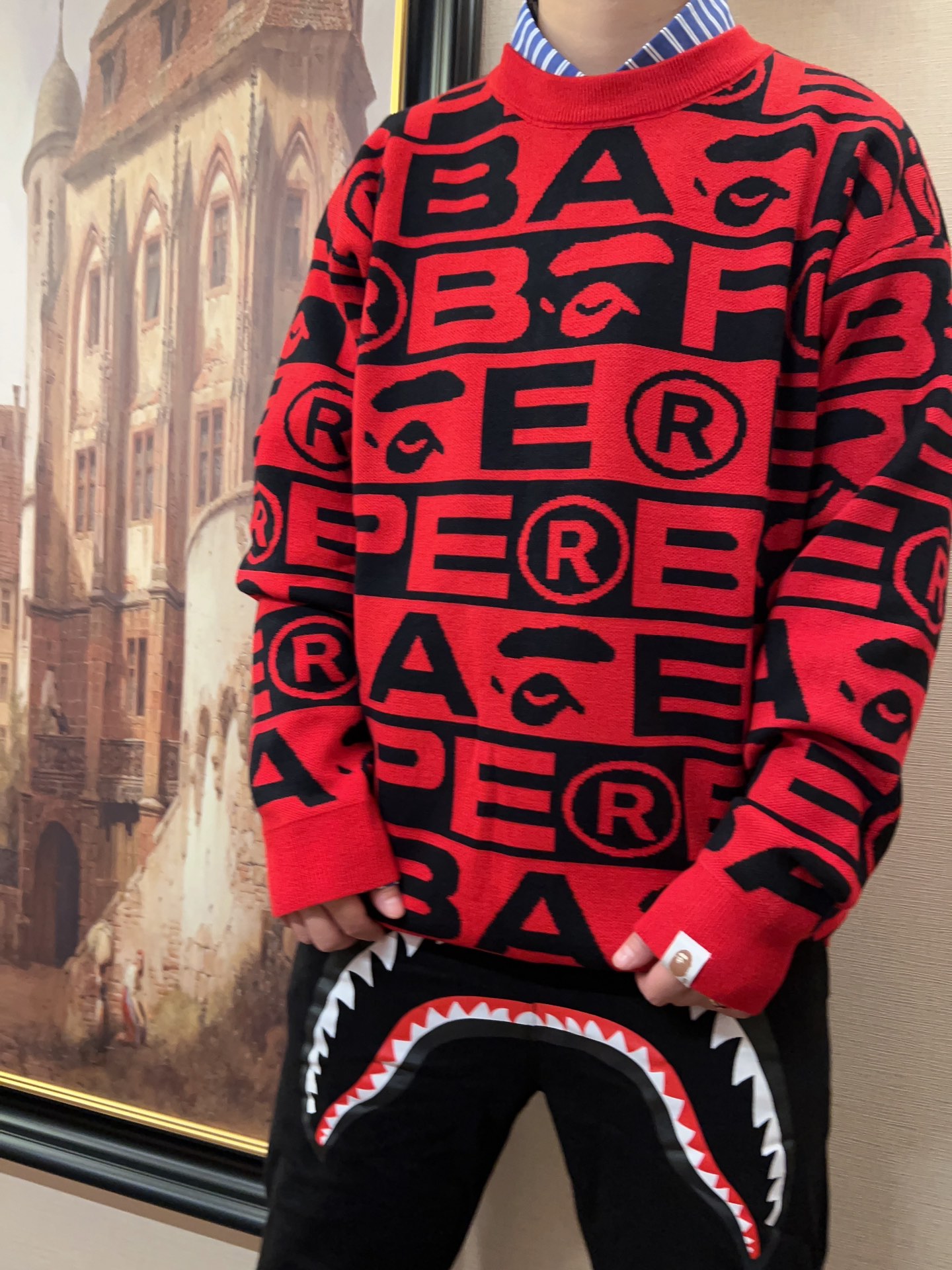 Bape Vêtements Sweatshirts Rouge Tricot