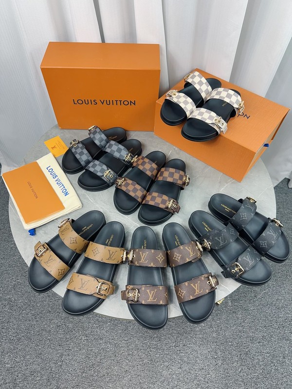 Louis Vuitton Shoes Slippers Cowhide Rubber Sheepskin Spring/Summer Collection Fashion Beach