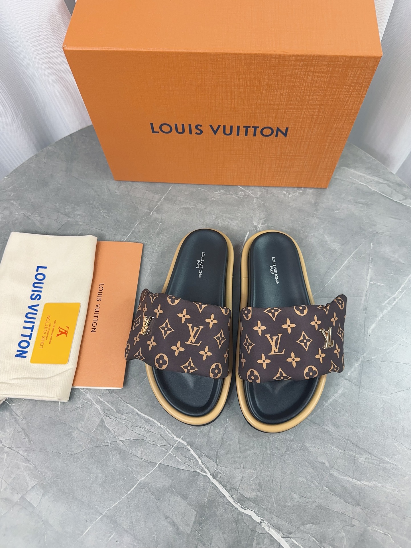 Louis Vuitton Pool Pillow Comfort Flat Sandal Monogram Brown 3 i1703165602 456 0