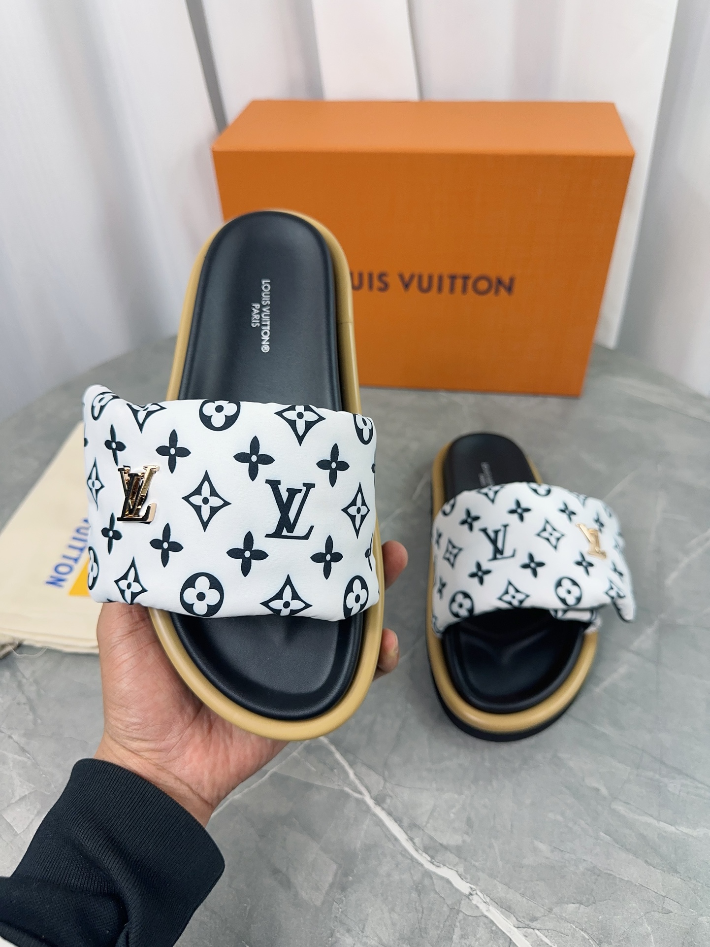 Louis Vuitton Pool Pillow Comfort Flat Sandal Monogram Embossed Slides 1 Louis Vuitton Pool Pillow Comfort Flat Sandal Monogram Embossed Slides