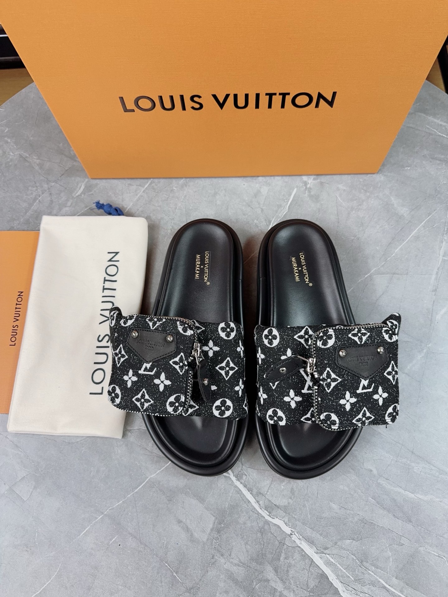 Louis Vuitton Pool Pillow Comfort Flat Sandal Monogram Fabric Black 3 i1739962542858 6111 0 1