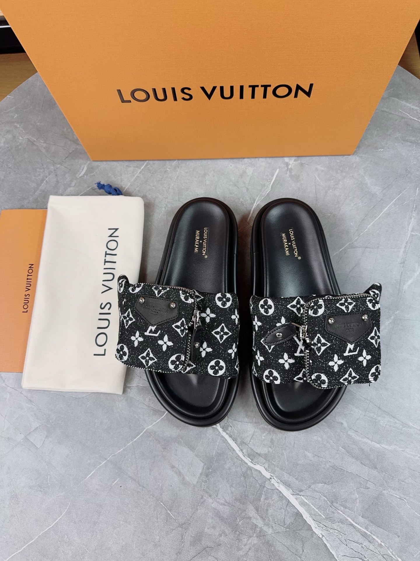 Louis Vuitton Pool Pillow Comfort Flat Sandal Monogram Fabric Black 9 i1739962543498 6702 0 6